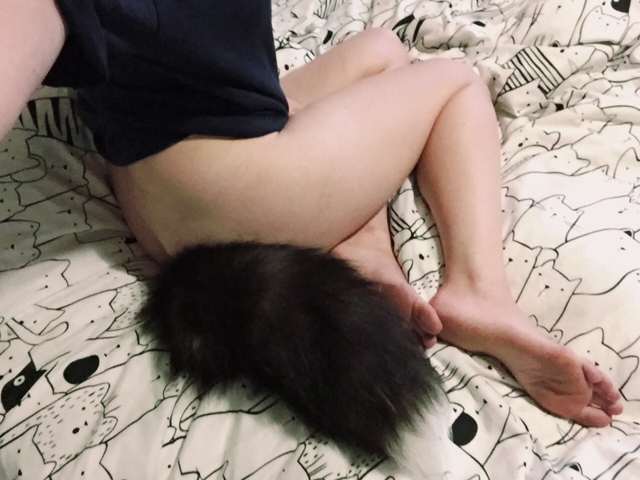 fluffytailsandears:  peachsublime:  Got my kitty tail in 🙈🙊  Super proud ☺️