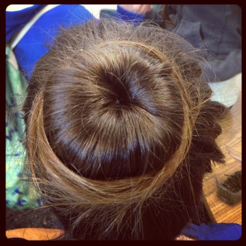 Hunter helped me with my first #sockbun