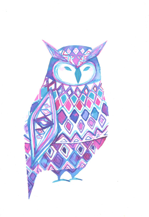 pinwheelbunny:  All of my owl paintings together~ I think I’ll make some into prints. 