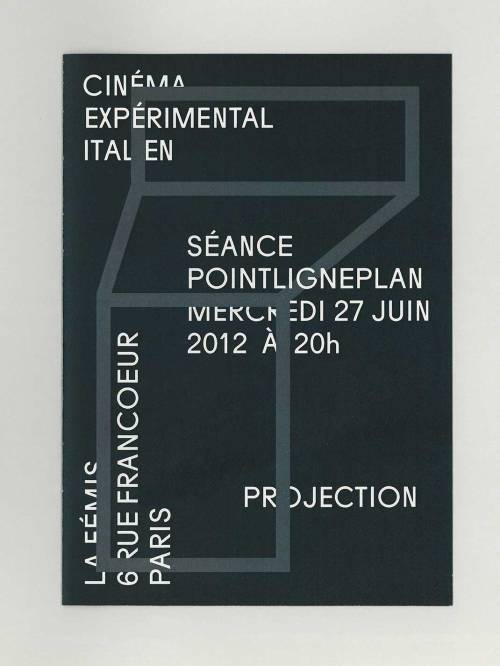 thedesignerandthegrid:  Cinéma Expérimental Italien flyer, design by Matteo Gualandris 