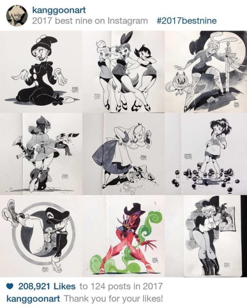 kanggoonart:  It’s the 9 most loved drawings for you this year. Without your support, it would have been hard to keep working like this. Thank you so much.😆😂😆