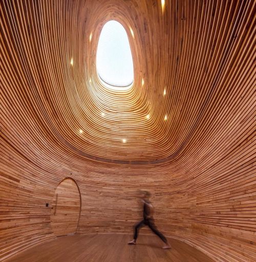  Yoga room at the Antares tower, Barcelona, Spain,Studio Odile Decq,Sergio Guerra Photography