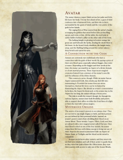 dnd-5e-homebrew:  Avatar Class by OliverCaneStaff   Awesome!!!!