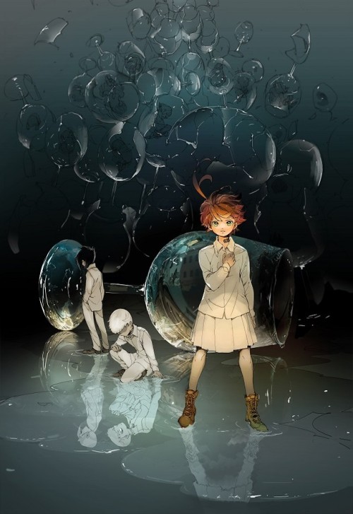 chuunikun:Yakusoku no Neverland color cuts from chapter 10 and 15.