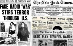 todayinhistory:  October 30th 1938: ‘War of the Worlds’ broadcast On this day in 1938, Orson Welles broadcast his radio play of  H.G. Wells’s 1898 science-fiction novel The War of the Worlds on PBS. Coinciding with  Halloween, the play was broadcast