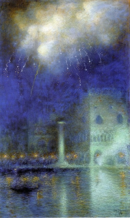 Lucien Levy-Dhurmer - Fireworks in Venice - 1917
