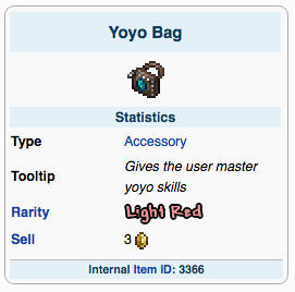 Terraria Items Yoyo Bag