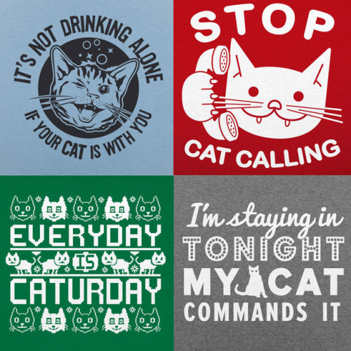 Cat tees for everybody including guys, girls and kiddos! 