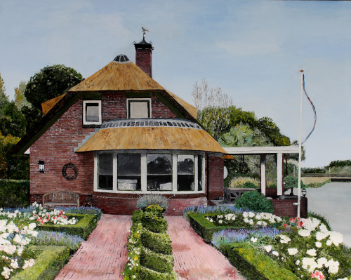 Klaris House   -   Max Baris Dutch, b.1945-Oil on linen,100 × 80 cm