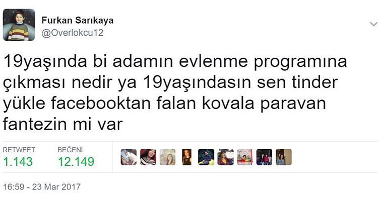 19 yaşında bi adamın...