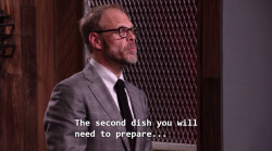 angieandmal:  papercrane:  chubbinafatzarelli:  this is the single saddest thing I’ve ever seen on cutthroat kitchen  Ah! But I saw this episode, and he didn’t go home! This guy had a really thick accent   legit didn’t understand Alton, it wasn’t