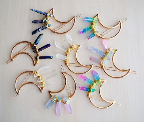 Sex sosuperawesome: Crystal Moon Hair Clips  pictures