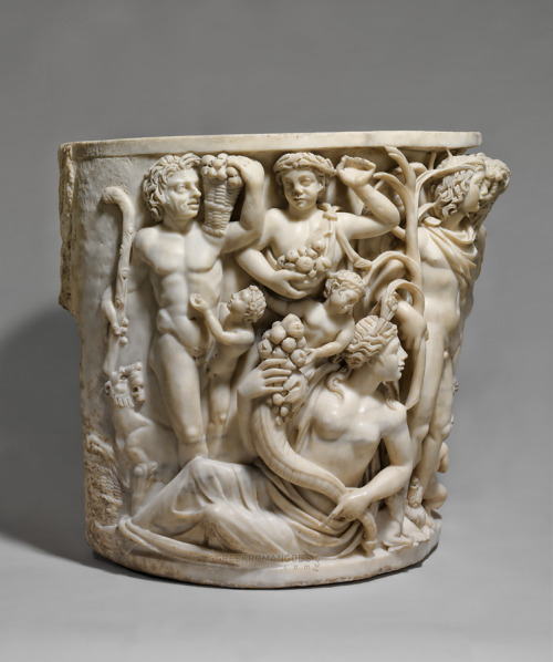 greekromangods: Sarcophagus with the Triumph of Dionysos and the Seasons Roman; Late Imperial, Galli
