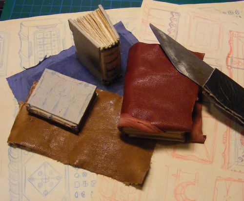 Also WIP shots including a real deal 17th century pocket book and the stuff I used for the bindings 