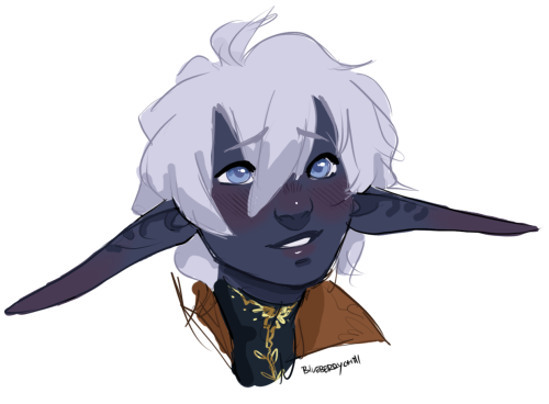 blueberrychill:I made a bby! ;v; This is Athelas, they’re a drow wizard and servant to @silvereld ’s