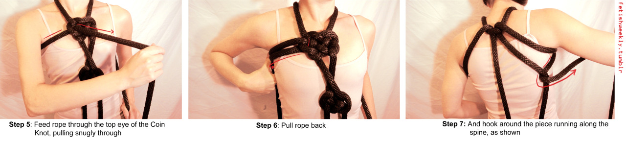spicenwolf:  fetishweekly:  Shibari Tutorial: Coin Basket Harness Video on how to