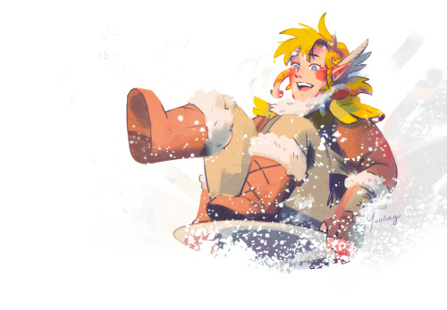 yuoling:Link sledding on his shield. Click for better quality/close up!