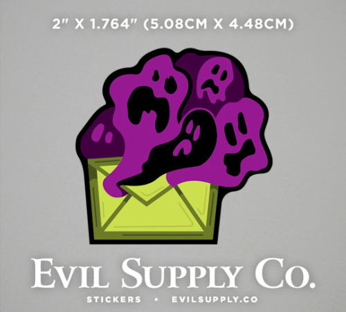 Haunted Mail sticker ($1.25)Stuff an envelope with ghosts and hexes, curses and darkness. Cackle mad