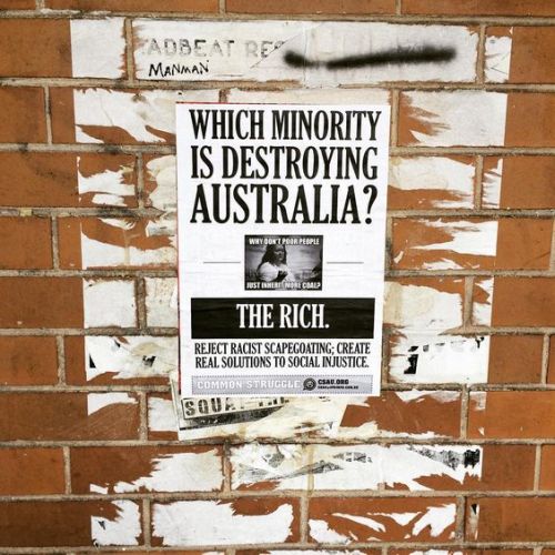 Anarchist posters seen around Sydney.