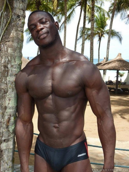 hairyblklvr: Dennis Mulbah, bodybuilder from Liberia. Photos submitted by Alex final set 