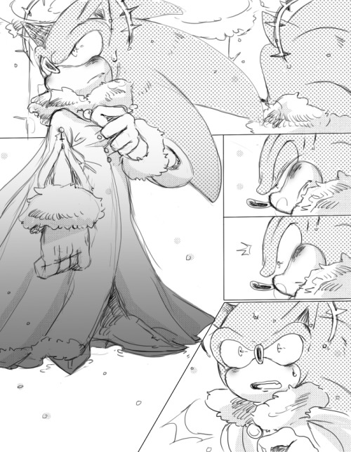 ku-sonicart:  MOSTER HEDGEHOG: ANGELS X DEMONS  Mini comic: “I want to show you what is snow“  SonicXBaby Shadow (MXR).