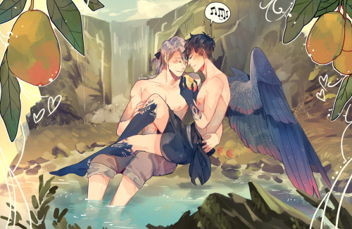 crimson-chains:Siren Yuri finally enjoying time with Victor &lt;3 The warmth of spring brought f