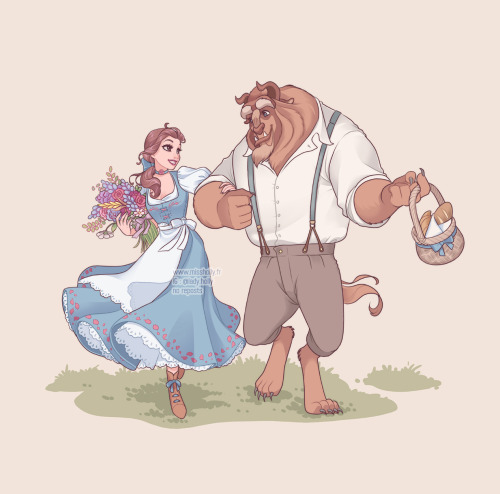 misshollyslair:Belle and the Beast living their best cottagecore life far from the madding crowd