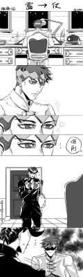 grok-art:    affectionate part 2Josuke comes to Rohan’s house very late. Rohan waits him until he comes.