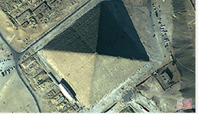   In 1940 a British pilot discovered that each of the four side of the great pyramids