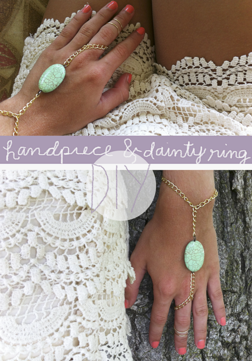 DIY Chain and Bead Panja/Handpiece and Delicate Rings Tutorials from Always Rooney here. Really easy