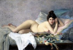 artbeautypaintings:  Lady with flowers - François-Maurice