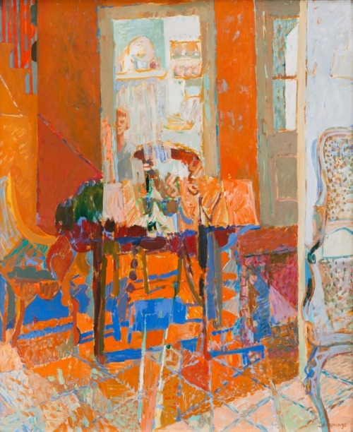 terminusantequem:Elisabeth Cummings (Australian, b. 1934), Interior, 1974. Oil on canvas, 113 x 94 c