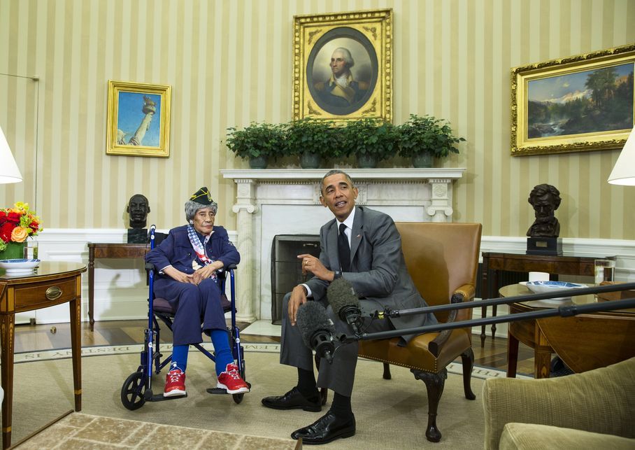 the-perks-of-being-black:  “President Obama honored a very special veteran [in