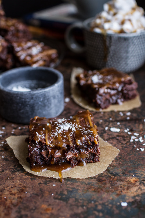 sweetoothgirl: Salted Caramel Mocha + Nutella Brownies THEY LOOK AMAZING!