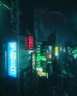 chillxpanic:  Electric void by Beeple he also makes a lot of really cool cyberpunk animations!  Music: Creep by Radiohead 