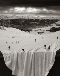 photojojo:  Thomas Barbèy’s surrealist photos are a combination of sandwiching negatives, planning double-exposures, or re-photographing collaged photos. Most of his photos were shot with either a Mamiya RB67 or a Canon AE-1. Thomas Barbè y’s Analog