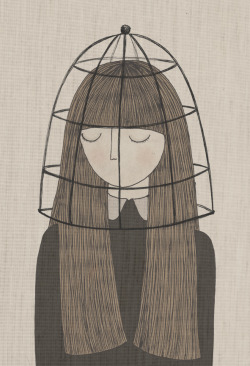 mayraarvizo:  Her mind was in a cageIllustration by mayraarvizo 