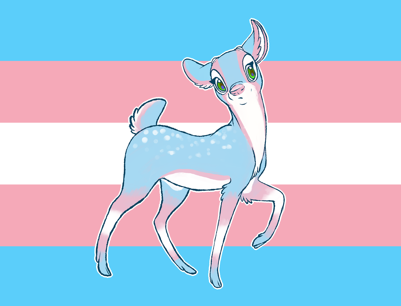 alouette-lulu:  I drew some flag deers for pride month ! Be proud of who you are