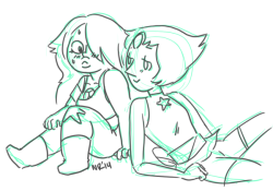 nopalrabbit:  i haven’t drawn sweaty gems for god knows how long. what is wrong with me. i’m with you amethyst, i dunno wtf pearl is doing. macking on you with her ~sensual lounging~  