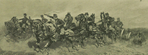 Illustrations of Austro-Hungarian infantry and cavalry, circa 1903. From top to bottom:Infantry Adva