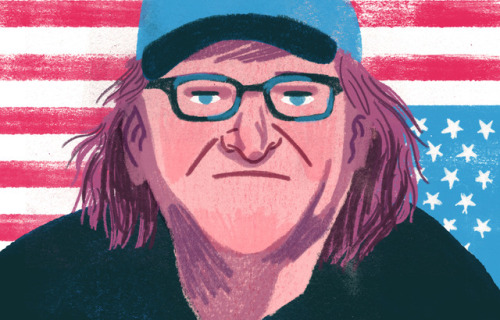 Got to draw @MMFlint Michael Moore for @NewYorker&rsquo;s cinema review of #Farenheit119. Wanted