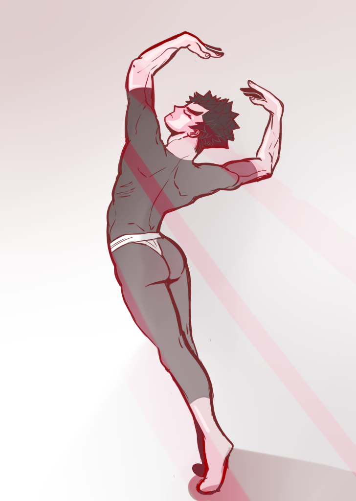 doing anatomy studies with ballet dancers. ishimaru is the man of the rising sun