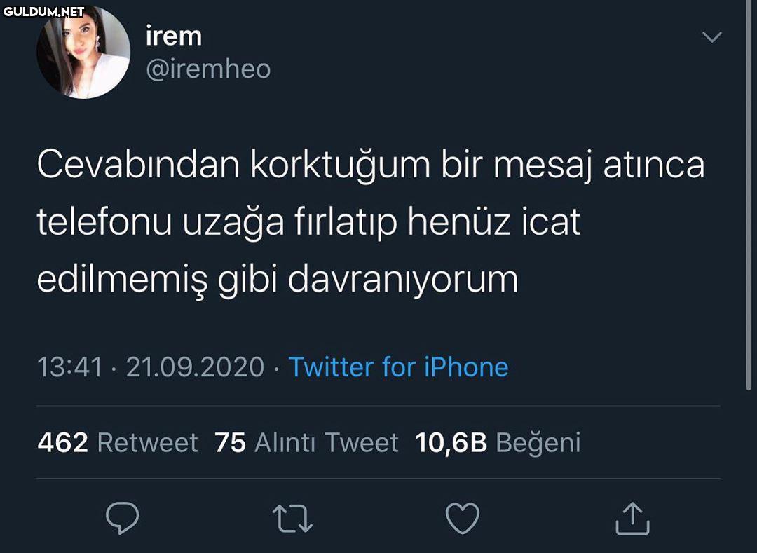 irem @iremheo Cevabından...