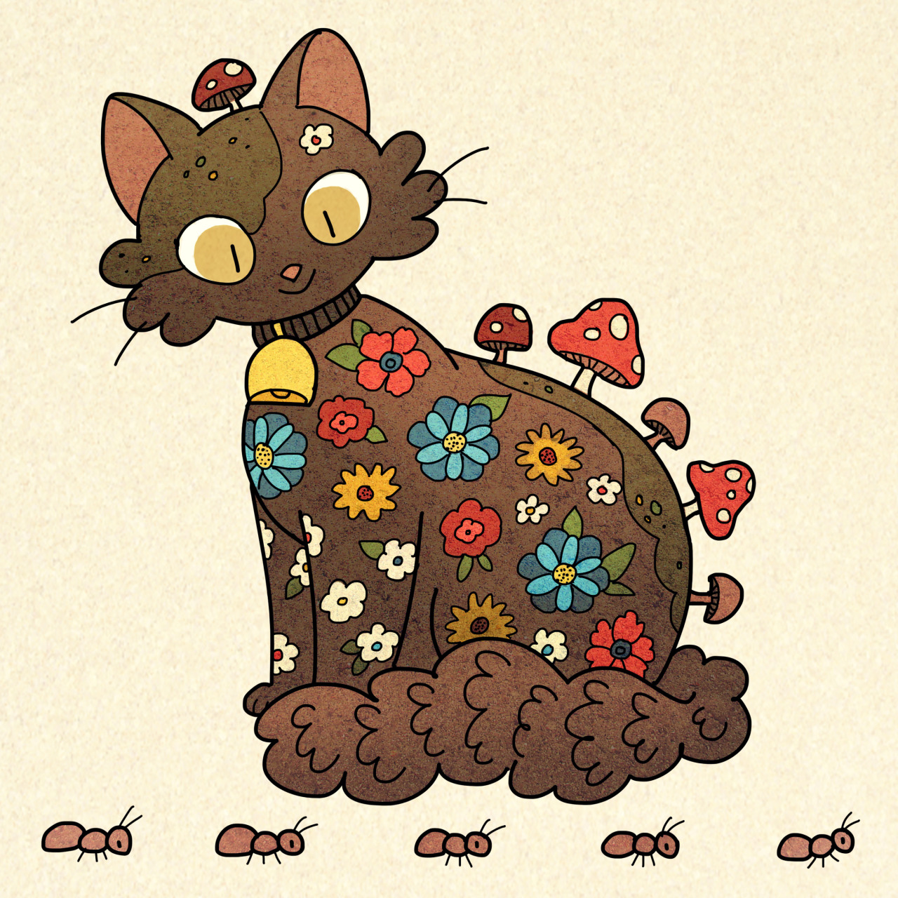 asmithart: floral kitties! 