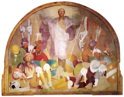 jacopo-pontormo: Resurrection, 1525, Jacopo PontormoMedium: fresco