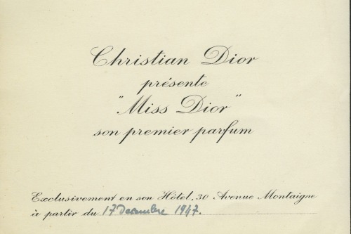 fckmywallet:Invitation to the launch of Miss Dior perfume at the Avenue 30 Montaigne store in Paris 