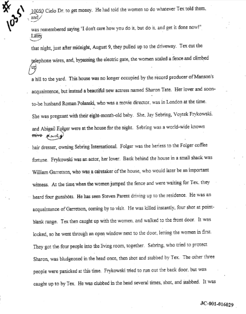 Dylan's Essay On Charles Manson (12 Pgs. '98)