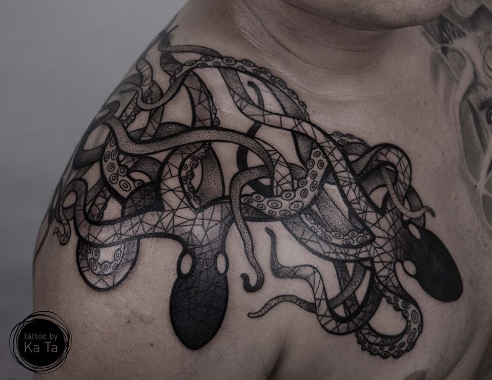 tattoobykata:  octopusX2 