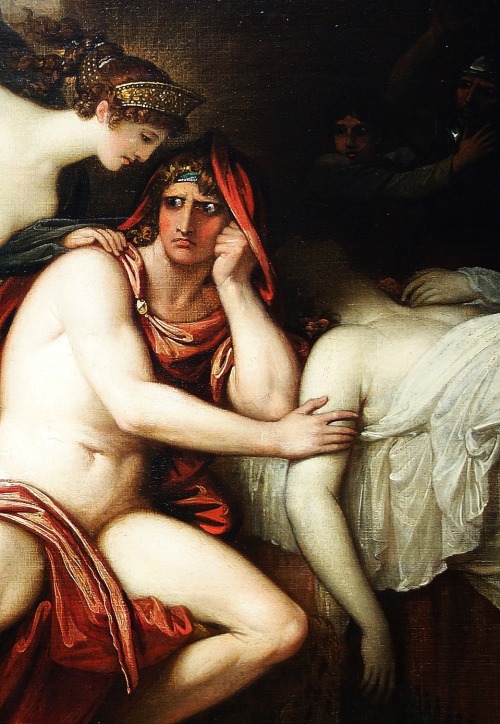 xshayarsha:Thetis Bringing Armor to Achilles I & II (details) Benjamin West