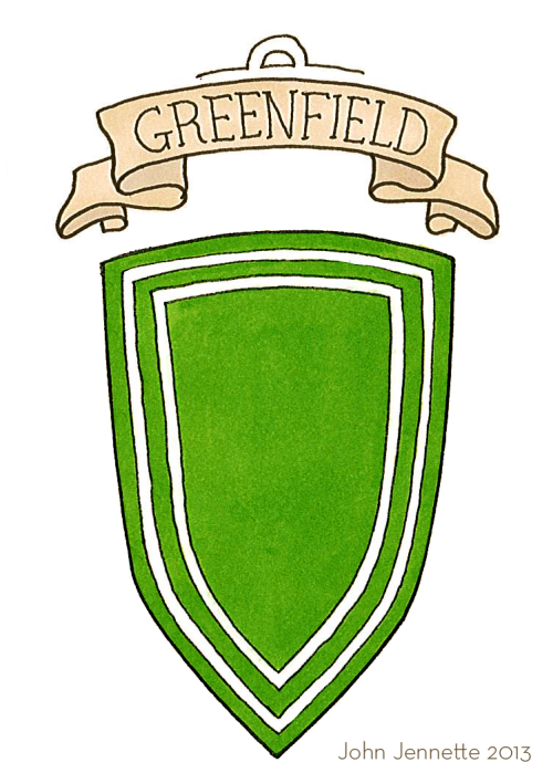 johnjennetteart: HOUSE GREENFIELD • Greenfield Green, a white double tressure House Greenfield 